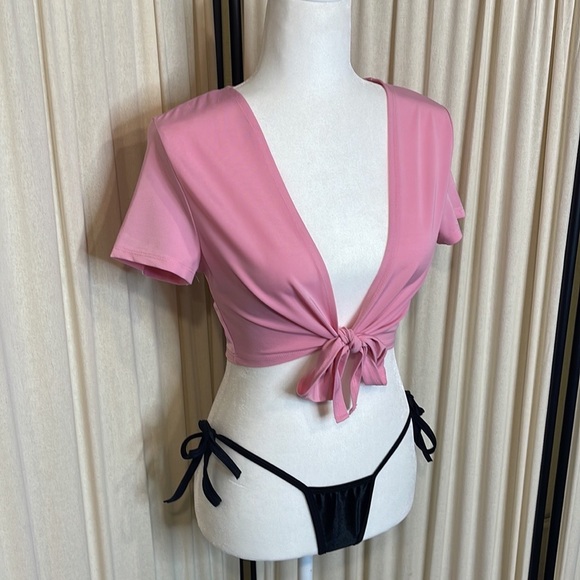 NWT- SEXY PINK SCHOOL GIRL TOP SIZE S/M - Picture 3 of 10